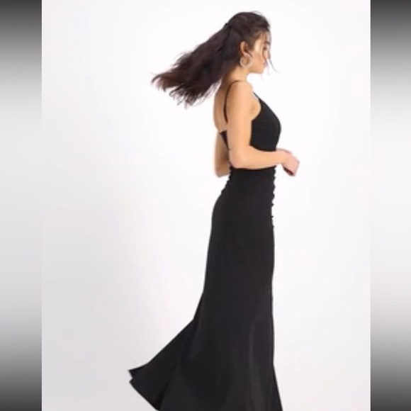 Emerald Sundae Juniors' Ruched Side-Slit Slim Gown new, women’s dress - Picture 11 of 16